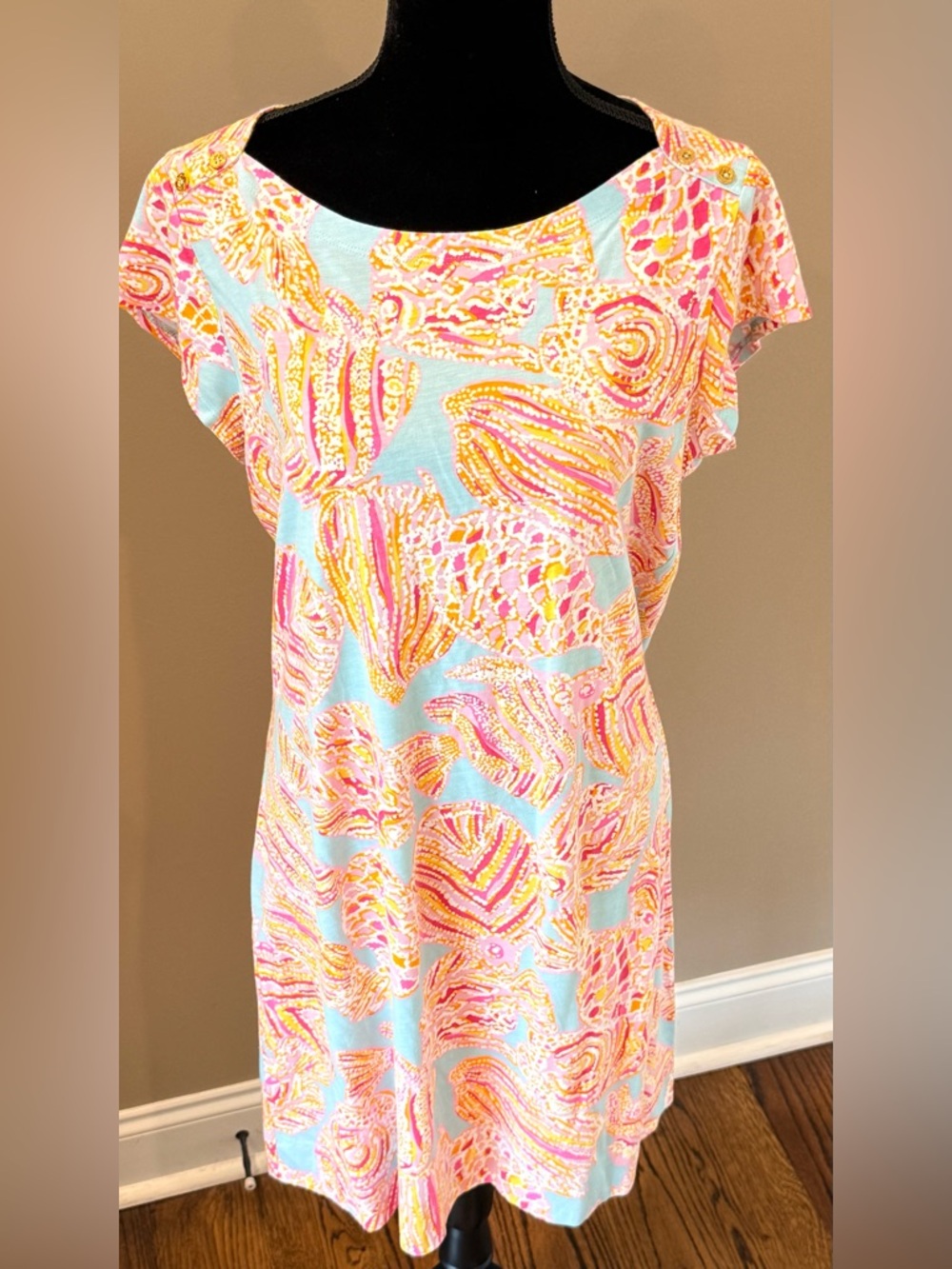 Women’s LILLY PULITZER Loren short sleeve boatneck bikini breakwater dress- XL - Picture 2 of 8